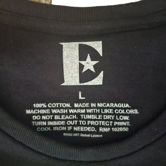 Elton John 2022 Concert Tee T Shirt Large 100% Cotton Sparkly Black Silver - Picture 3 of 7